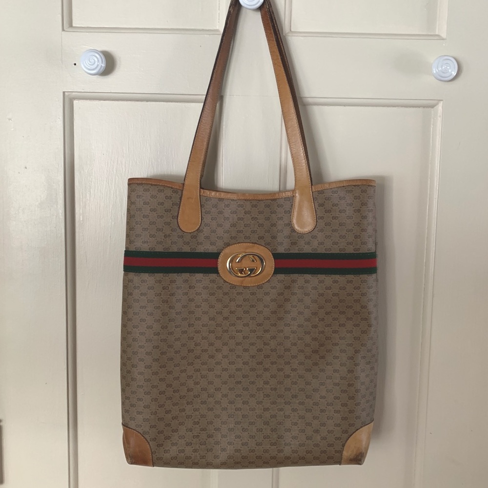 authentic 70s Gucci shoulder tote